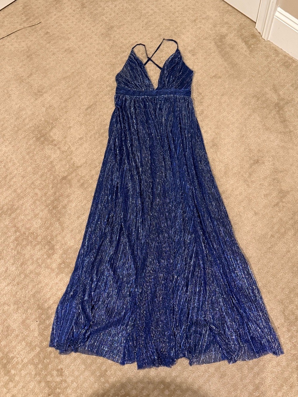 WORN ONCE Luxxel Navy Blue Shimmer Evening Dress